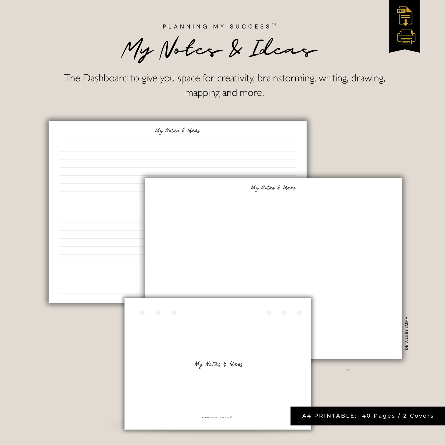 Printable planning system for ambitious professionals and founders
