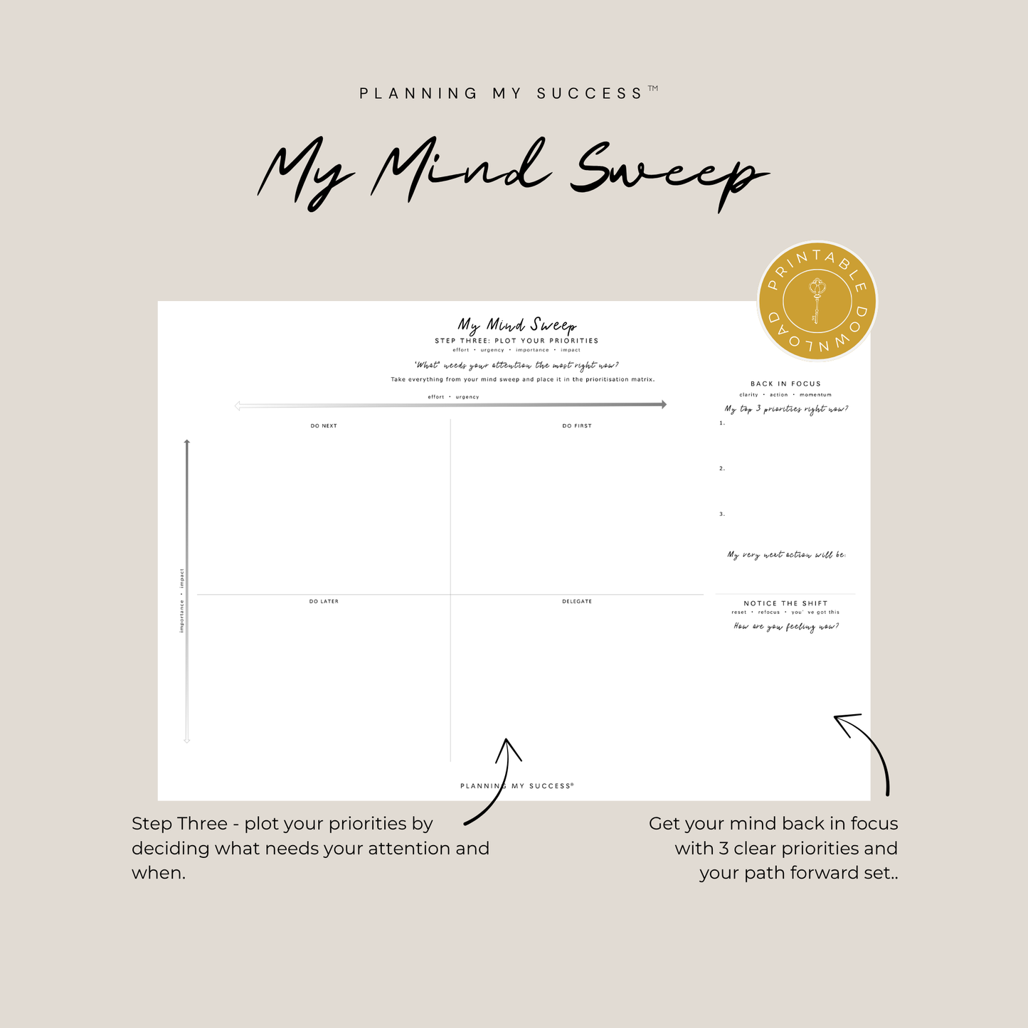 Planning My Success™ System | Complete Printable Planning Bundle | From Overwhelmed to On Track