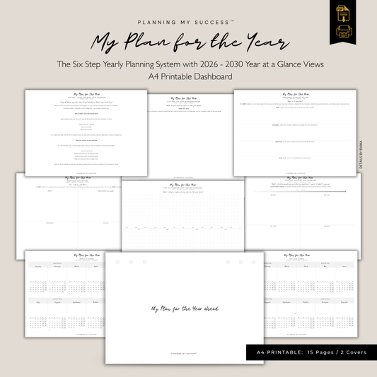 My Yearly Plan printable productivity dashboard for professionals