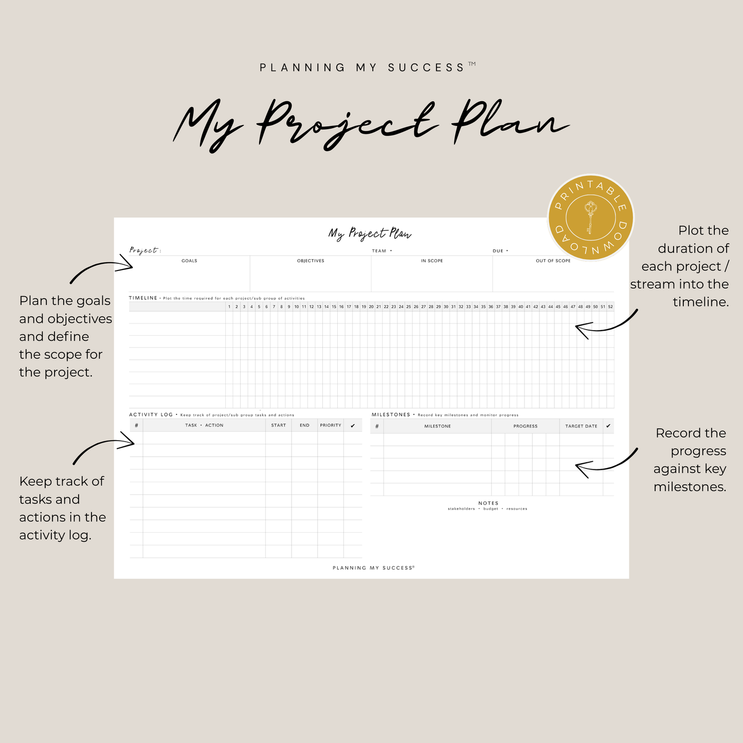 The Complete Planning My Success System™ – Your All-In-One Planning, Productivity & Performance Dashboard Set