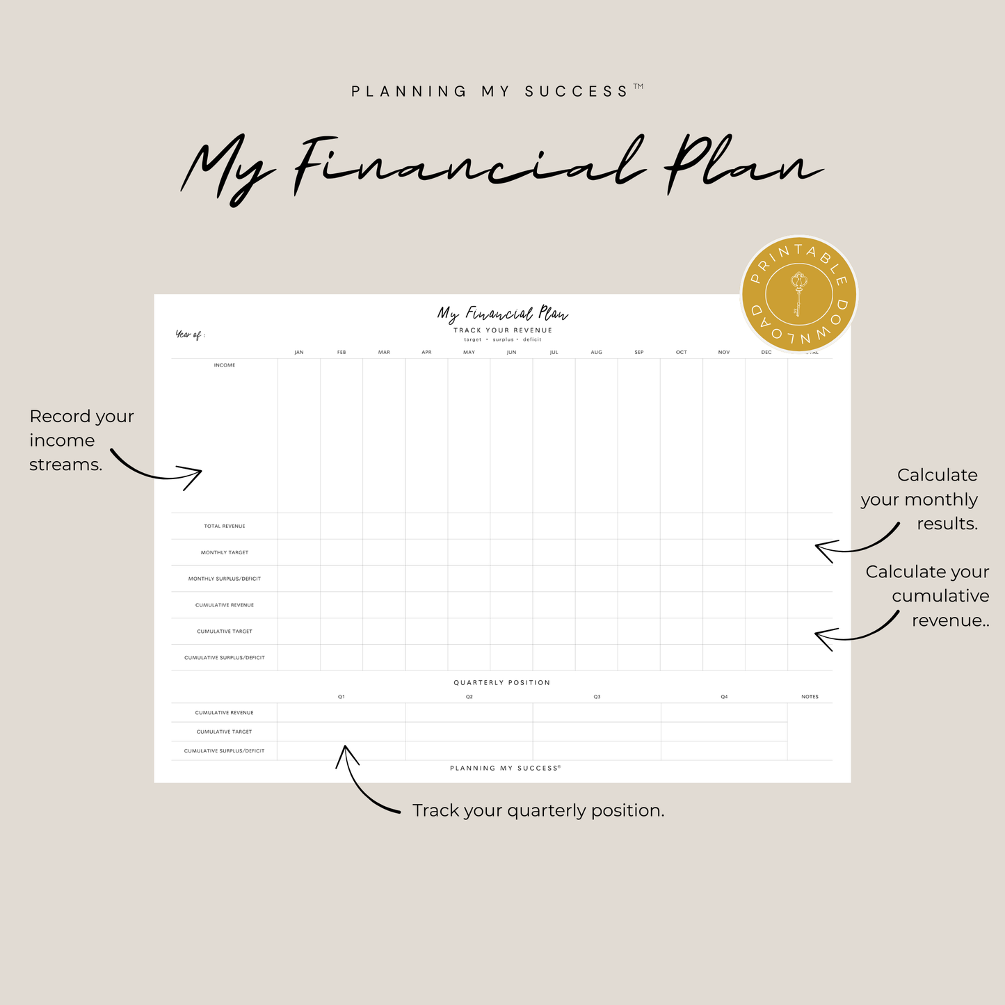 The Complete Planning My Success System™ – Your All-In-One Planning, Productivity & Performance Dashboard Set