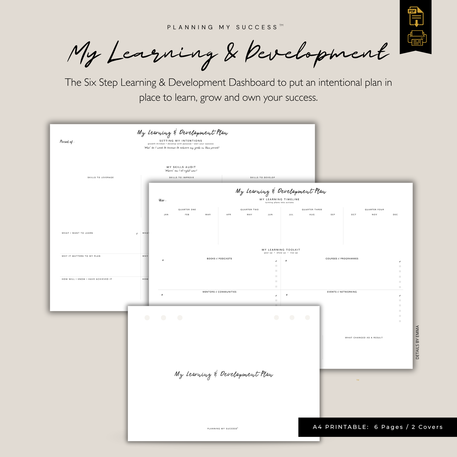 Printable planning system for ambitious professionals and founders