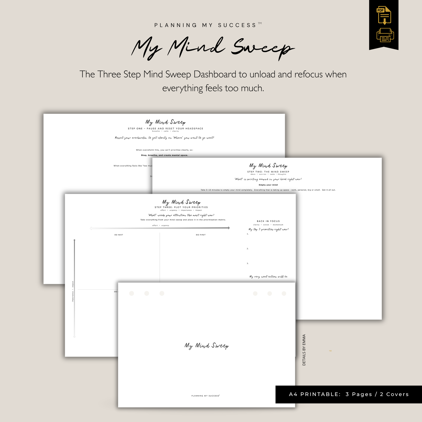 Planning My Success™ System | Complete Printable Planning Bundle | From Overwhelmed to On Track