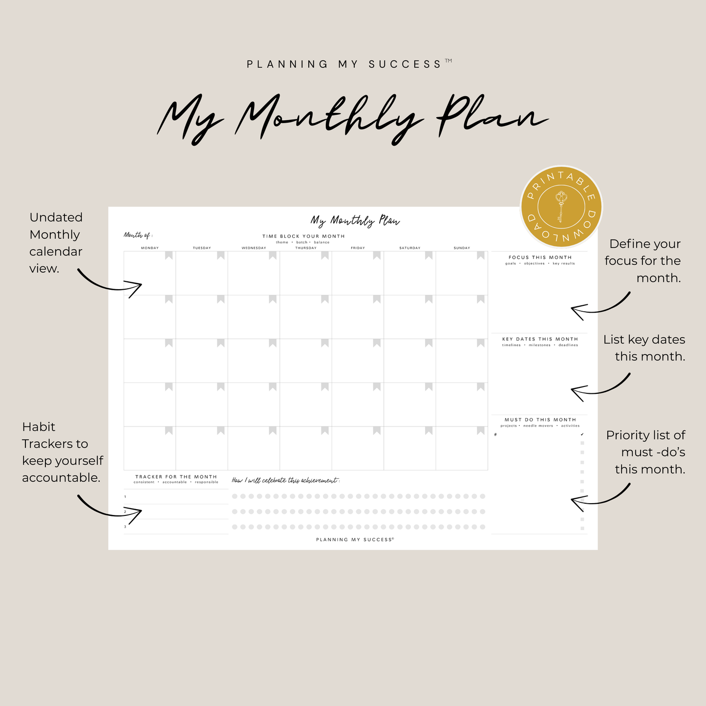 The Complete Planning My Success System™ – Your All-In-One Planning, Productivity & Performance Dashboard Set