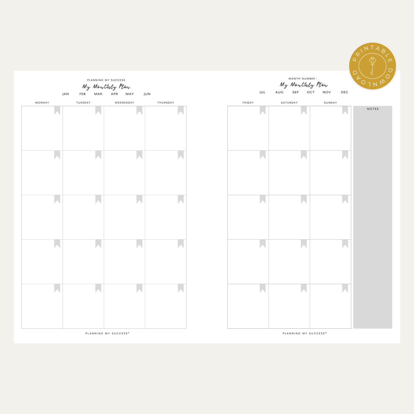 PRINTABLE Planning my Success - Undated Inserts Pack (Day on One Page) - DETAILS BY EMMA
