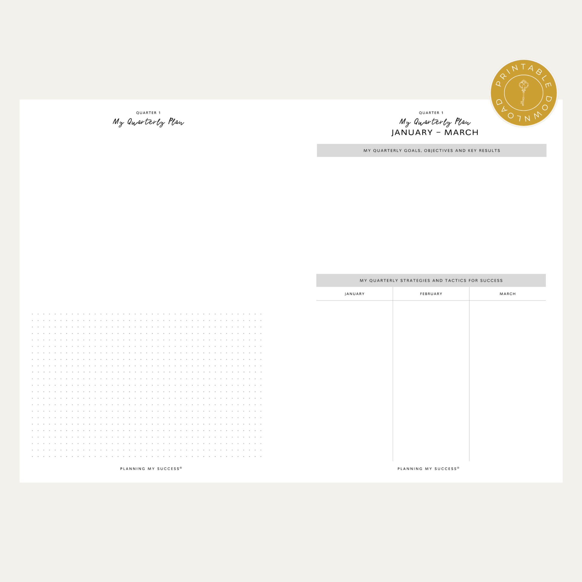 PRINTABLE Planning my Success - Undated Inserts Pack (Week on Two Page) - DETAILS BY EMMA